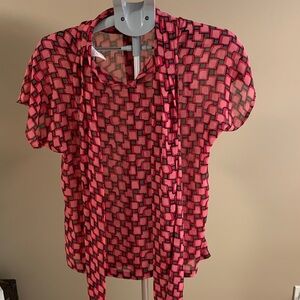 Tall Girl Pink Geometric Blouse